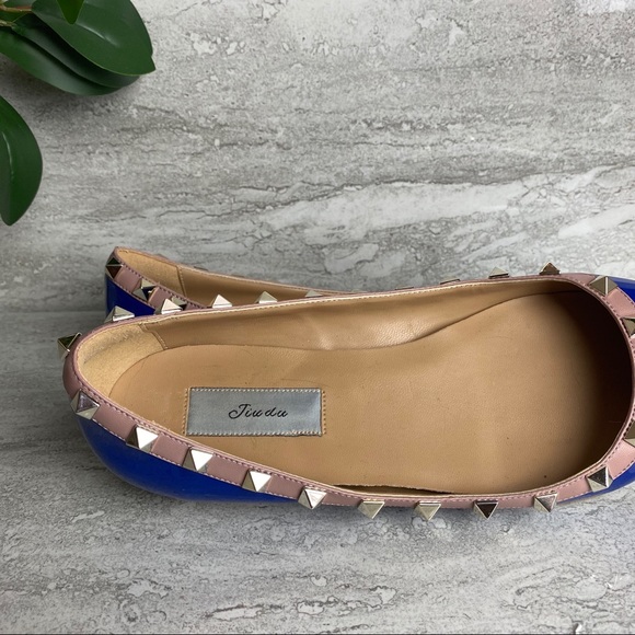 Blue studded flats from Tiudu pointy toe size 38 - Picture 6 of 7